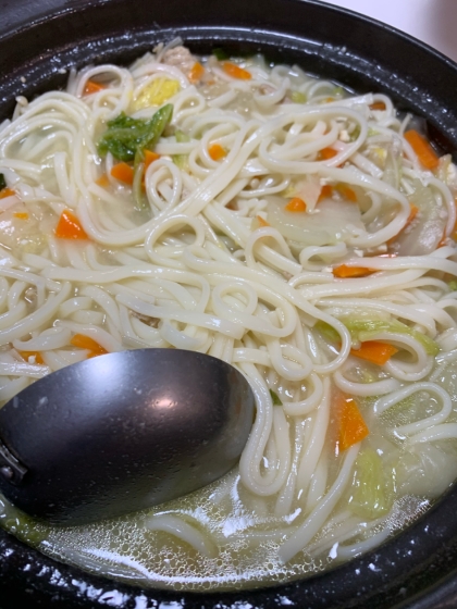 鍋の残りで煮込みうどん