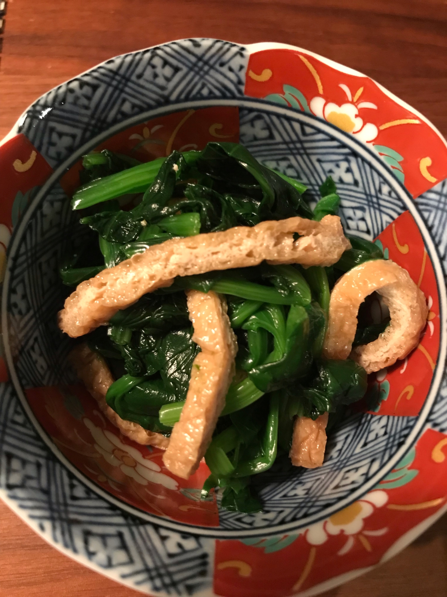 簡単！味付け揚げを使って、ほうれん草のおひたし