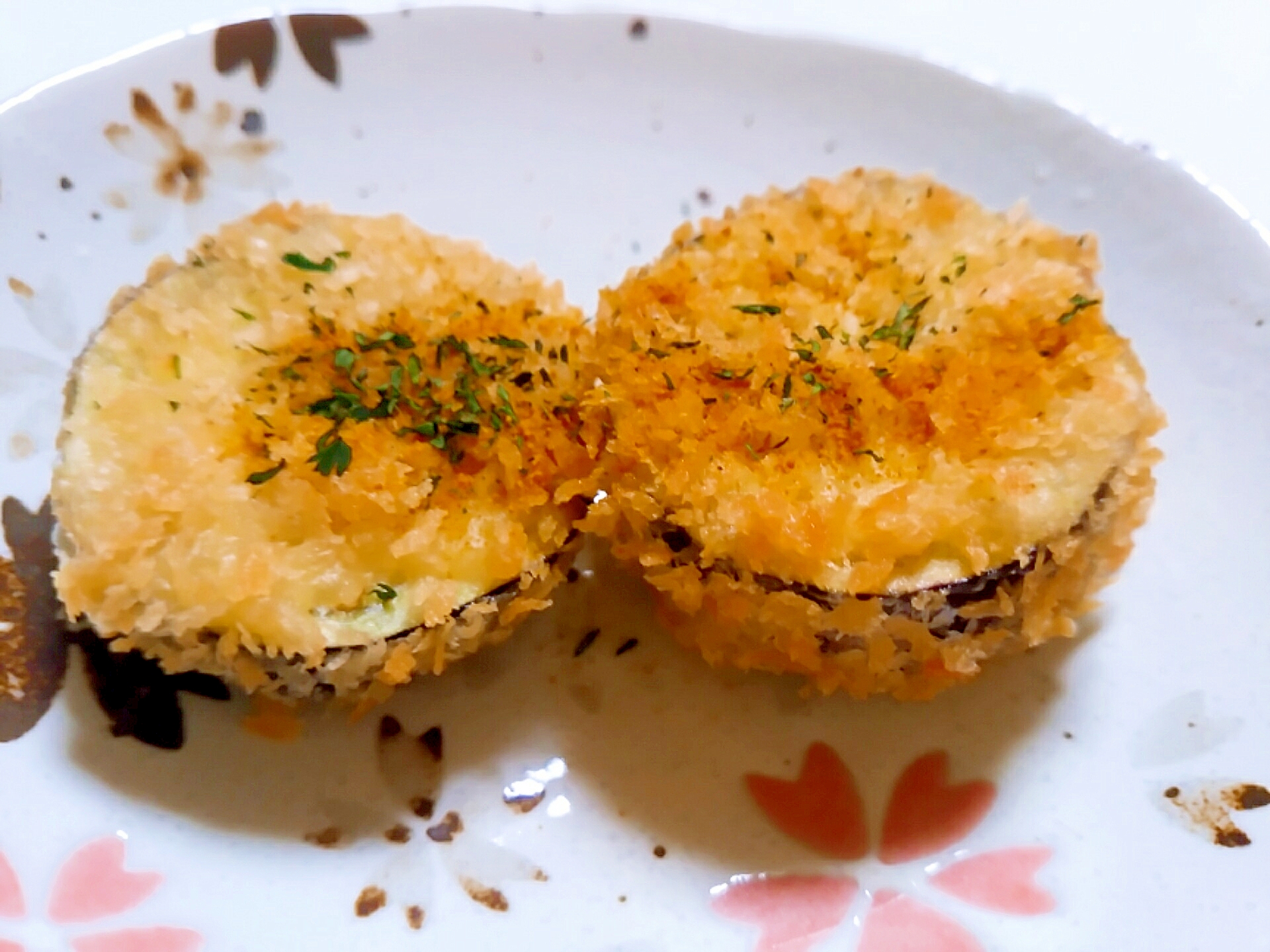 カレー味の茄子のフライ