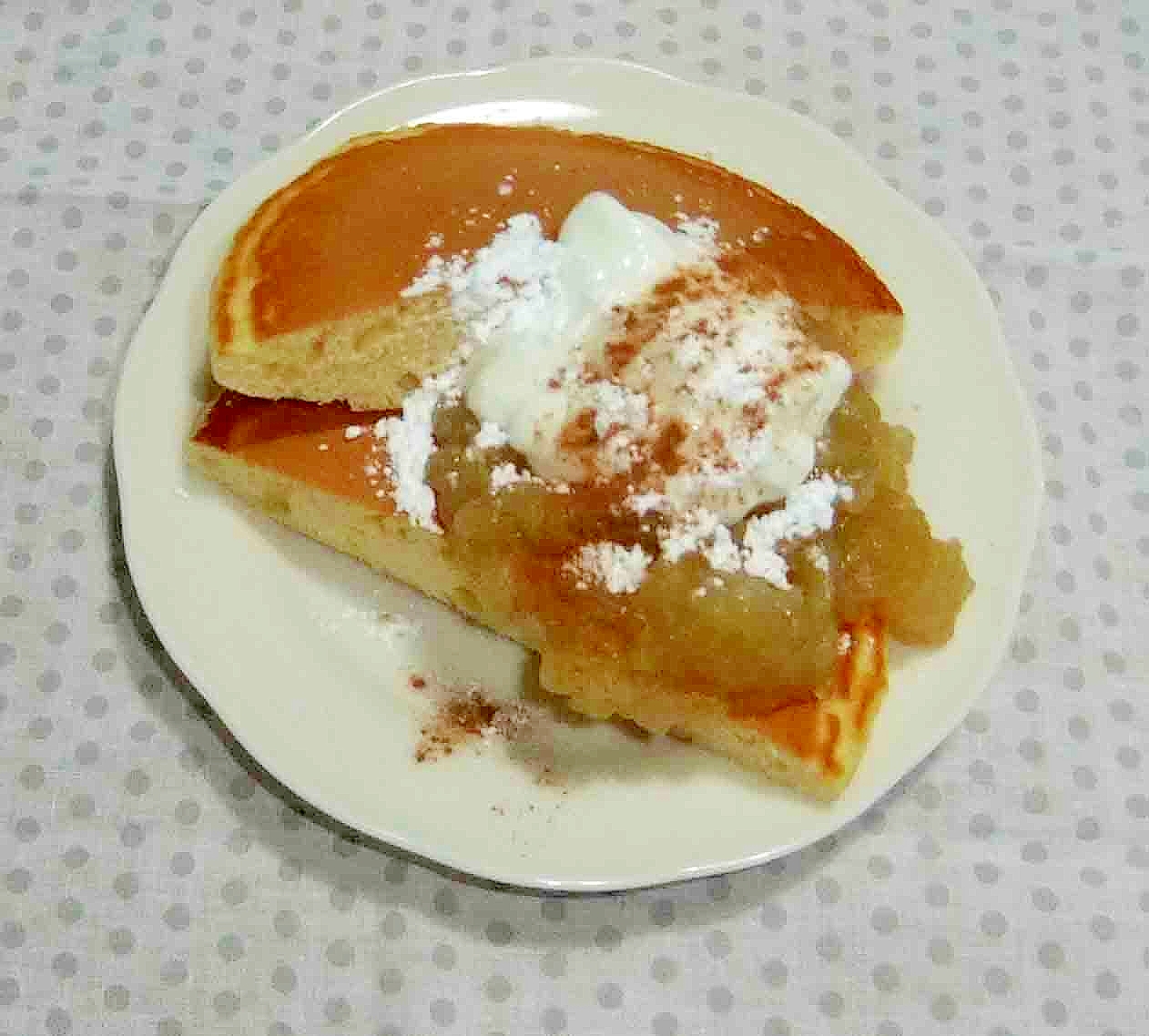 アップルソースとホイップのホットケーキ レシピ 作り方 By cachecache 楽天レシピ