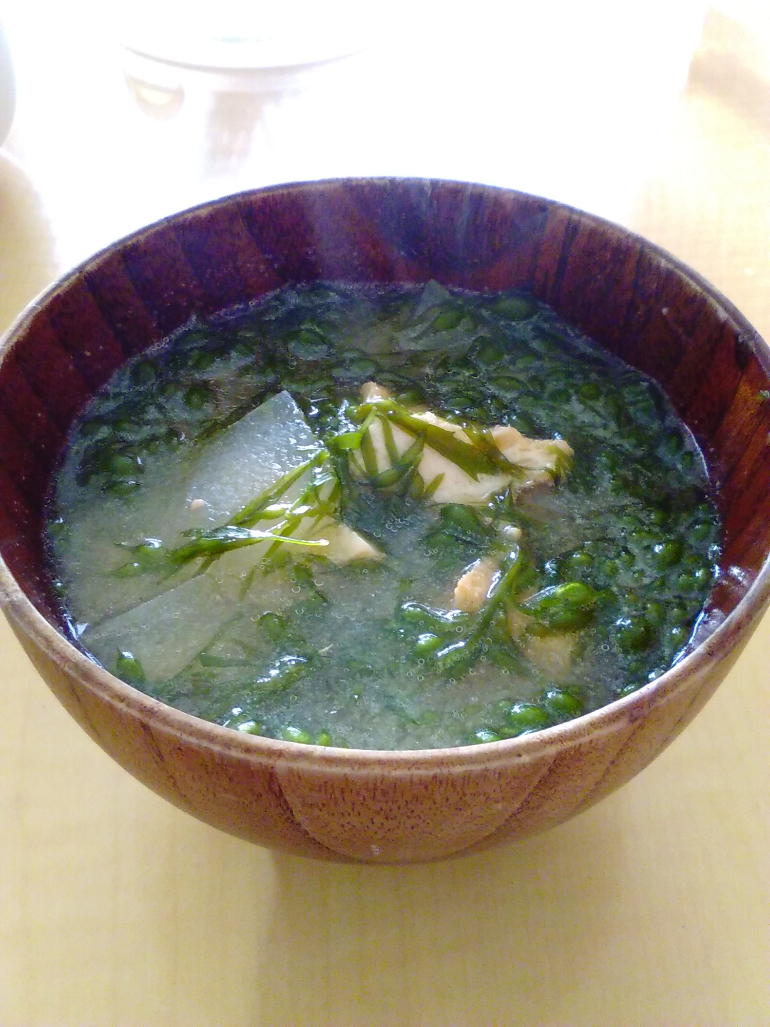 アカモク（ギバサ）の味噌汁