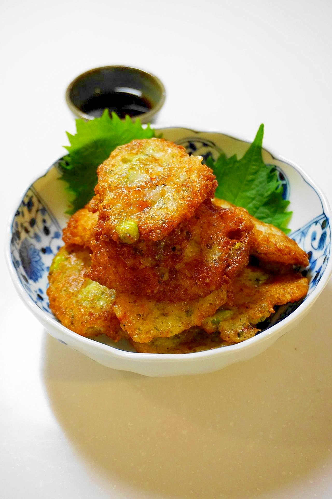 抜群の風味＆食感＆旨味！長芋と枝豆と海老の落し揚げ