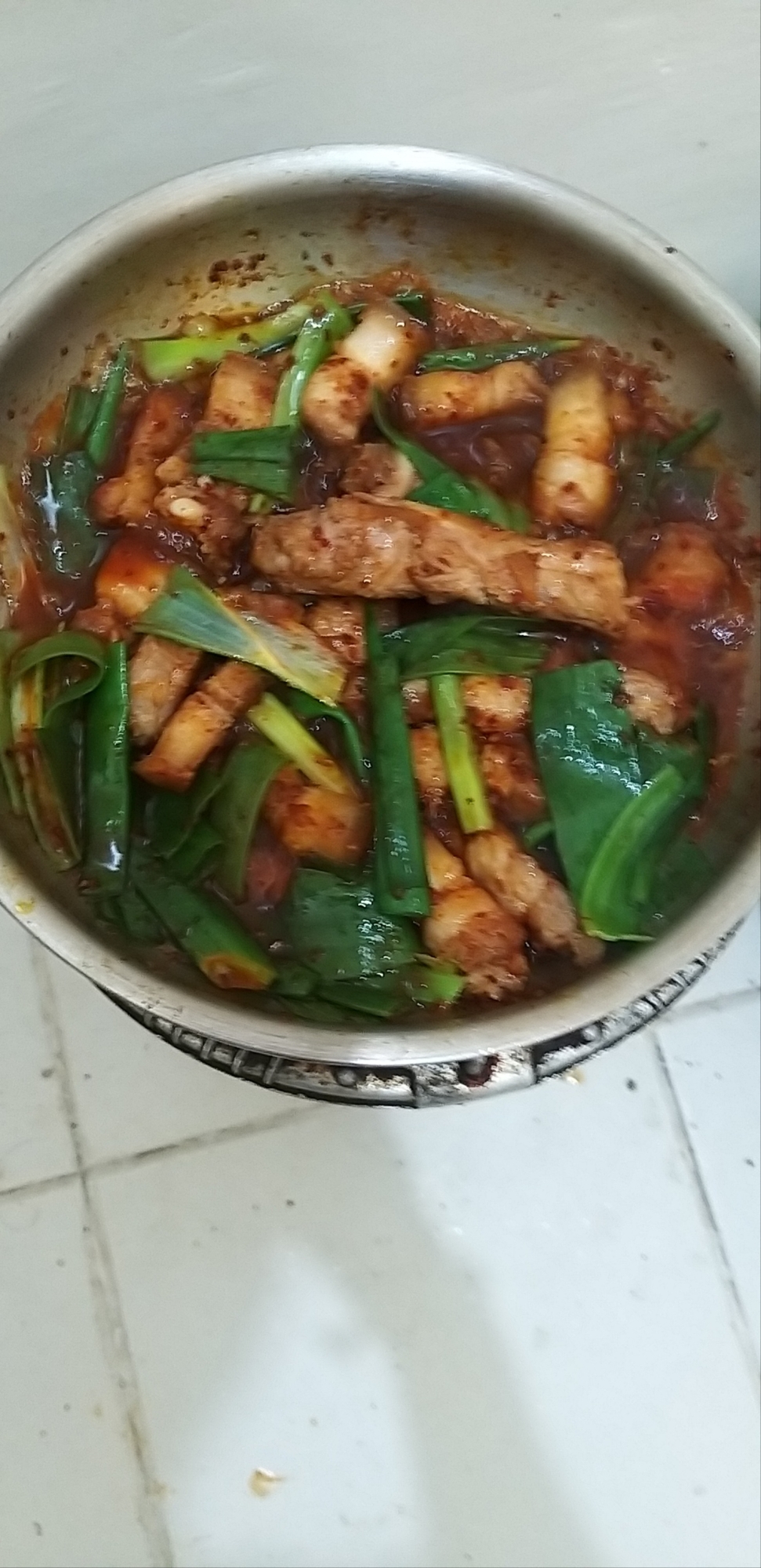 韓国料理:대파제육볶음 長ネギと豚バラ炒め