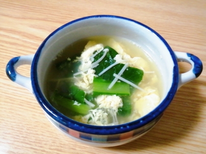 小松菜・えのきの卵スープ