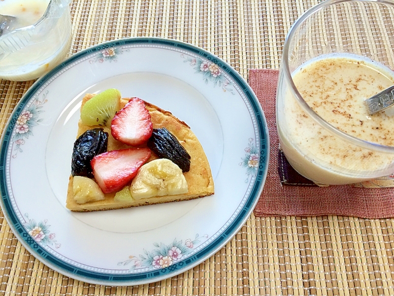 ヘルシー&ビタミン☆大豆粉のシンプルパンケーキ♡