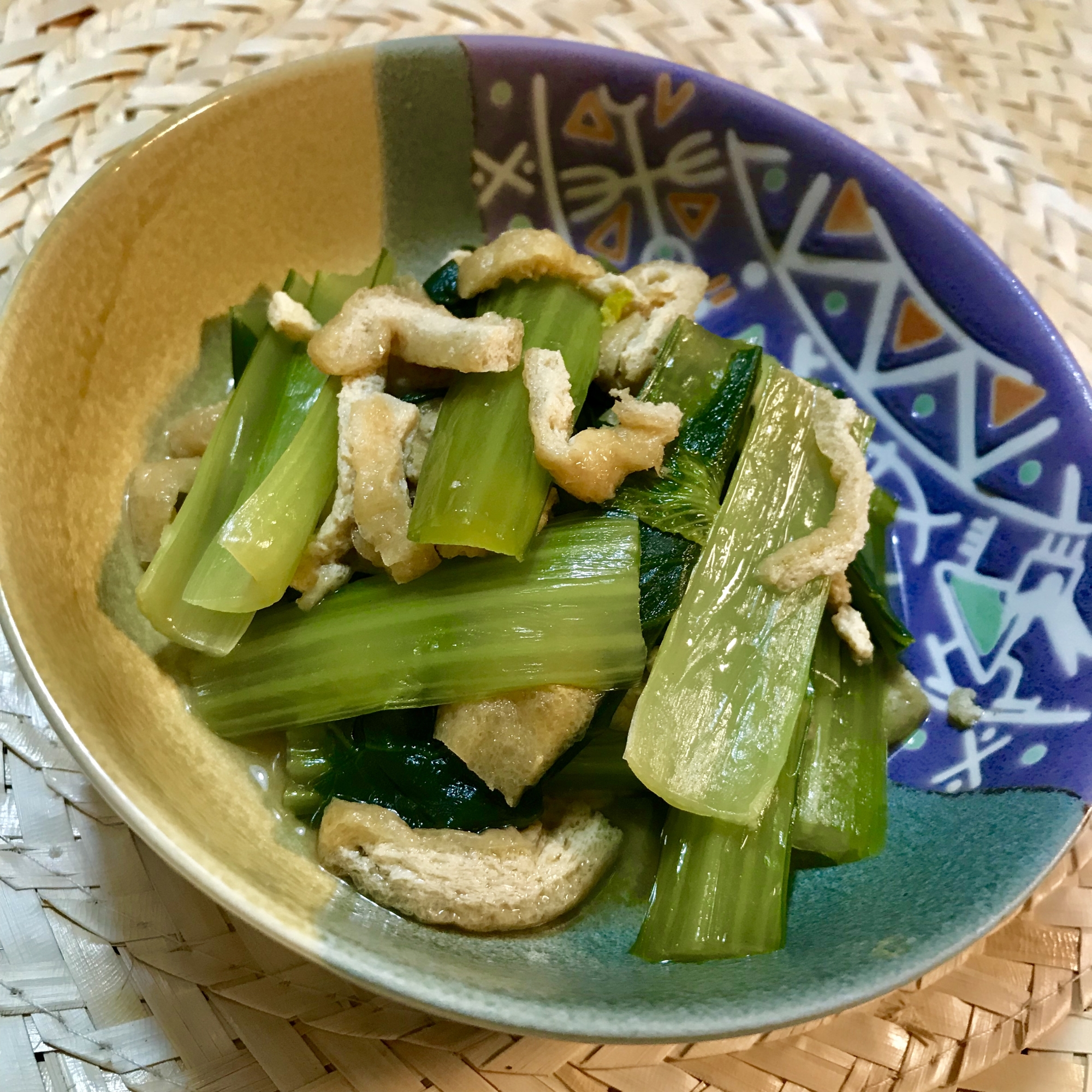 小松菜と油揚げの煮浸し