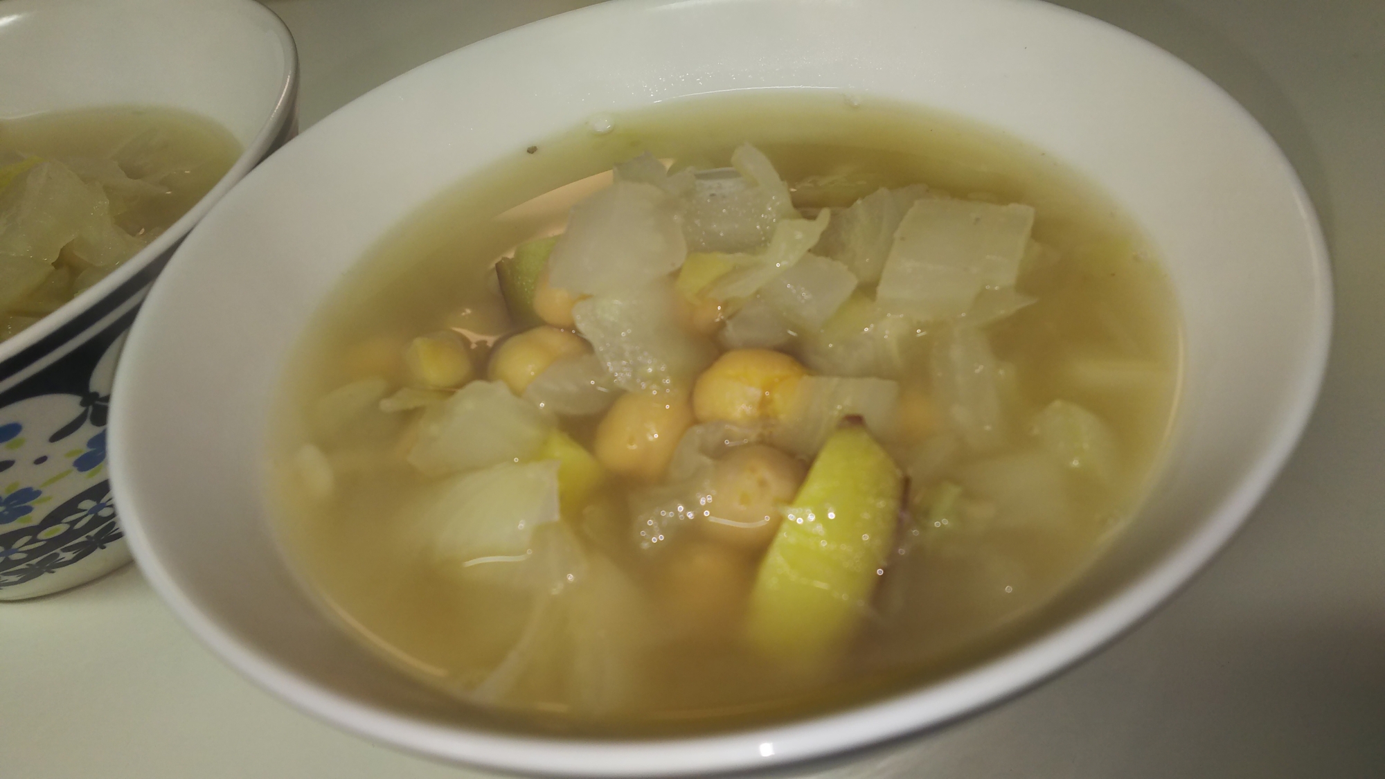 圧力鍋で時短★野菜たっぷり白菜とひよこ豆のスープ
