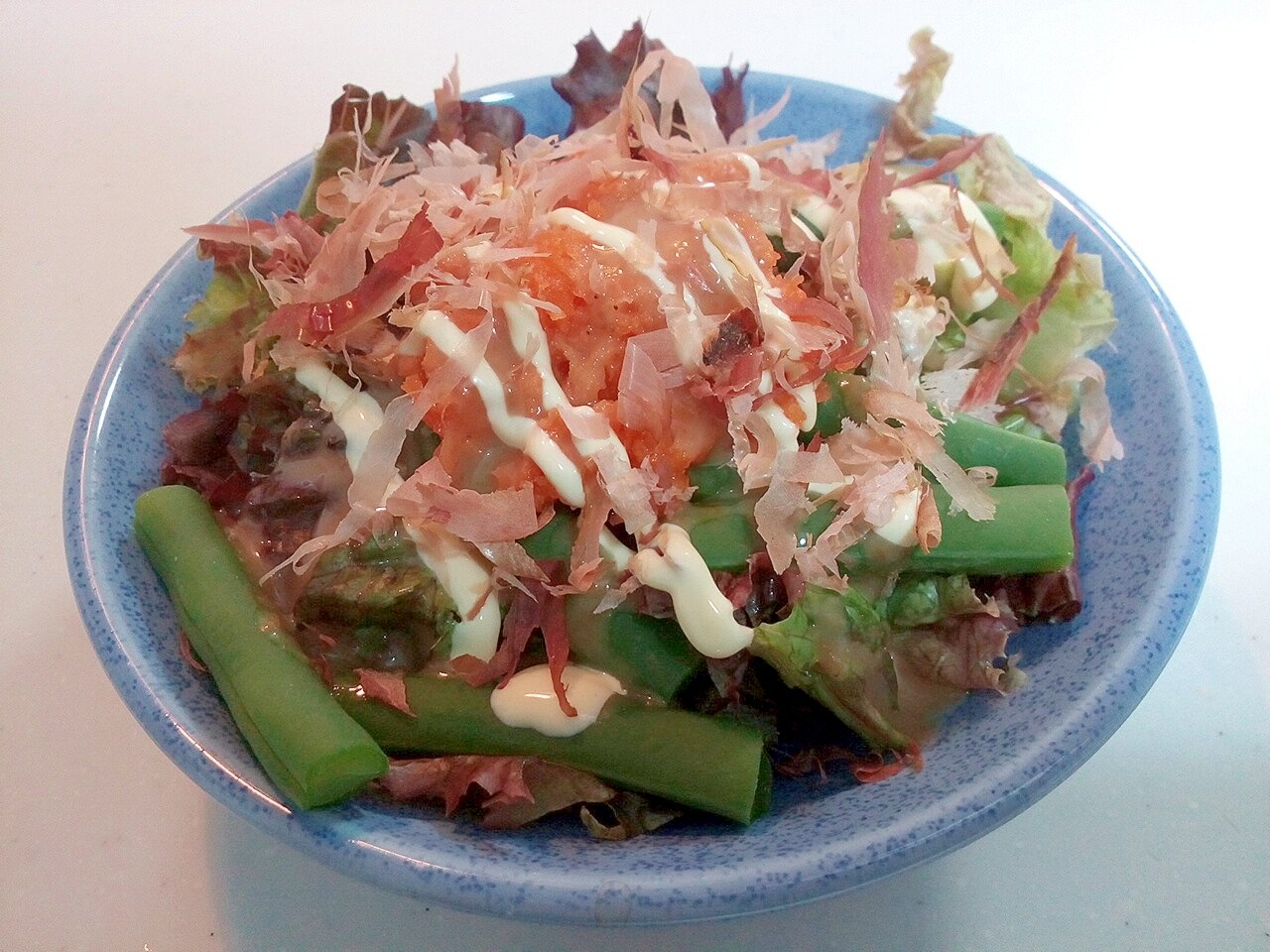 ごまドレで サニーレタスといんげん豆と人参のサラダ レシピ・作り方