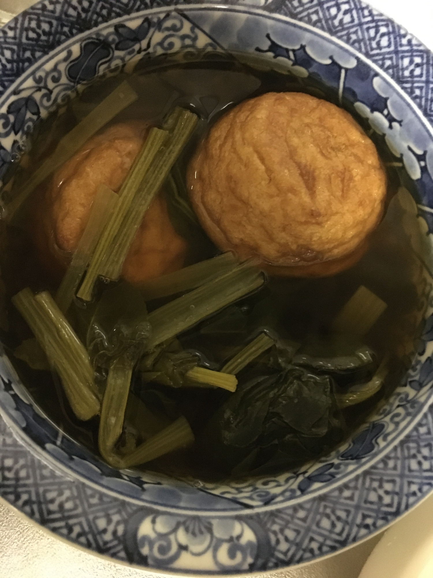 小松菜と魚河岸揚げの煮物