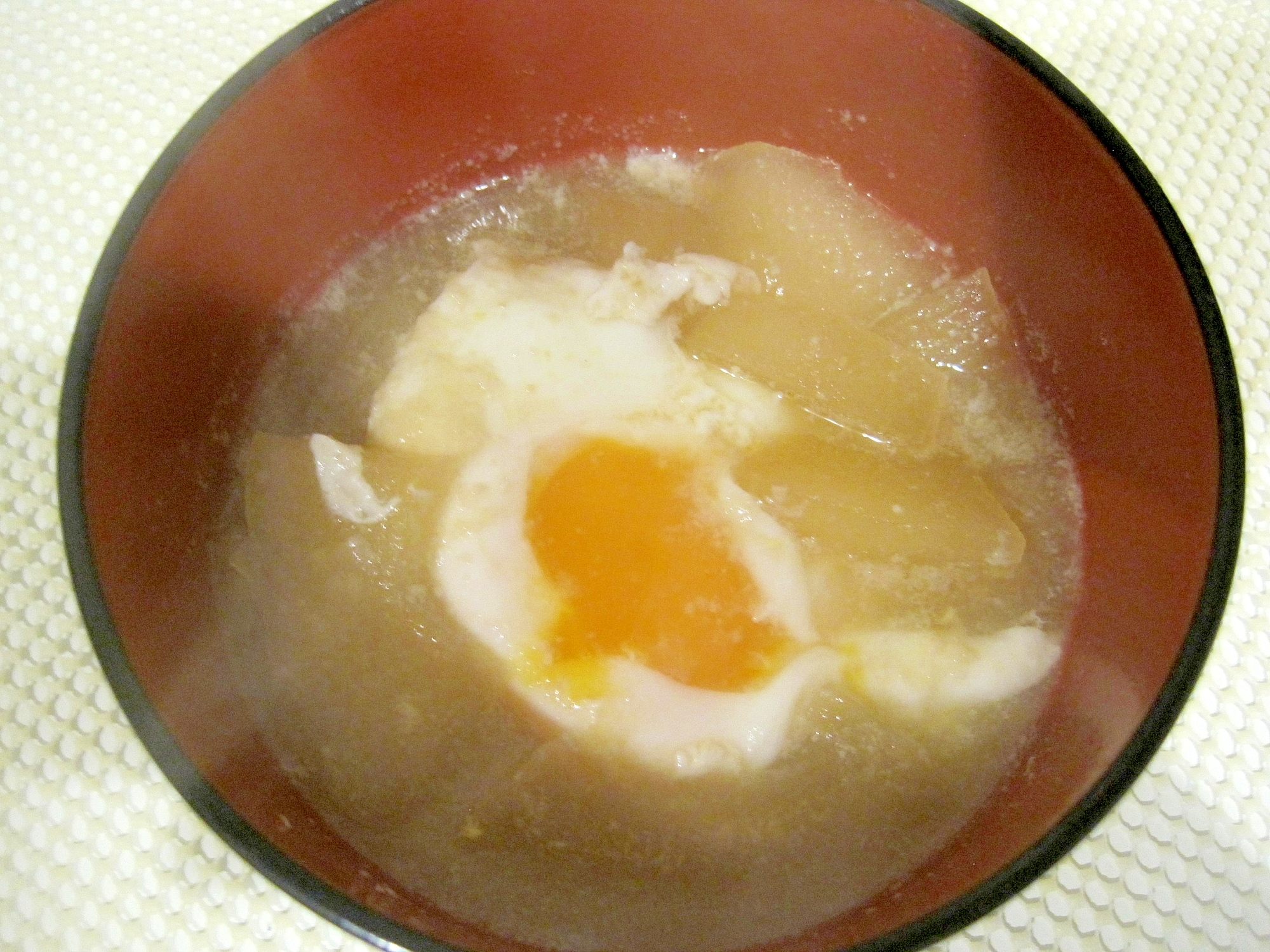 冬瓜と落とし卵のお味噌汁