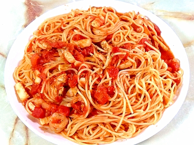 シーフードミックスで!簡単ペスカトーレ風パスタ♪