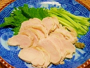 柚子胡椒で食べる☆しっとり茹で鶏