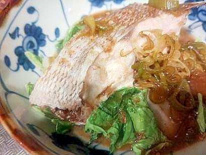 鯛の酒蒸し　ねぎだれかけ