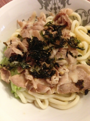 簡単、即席しゃぶしゃぶサラダうどん