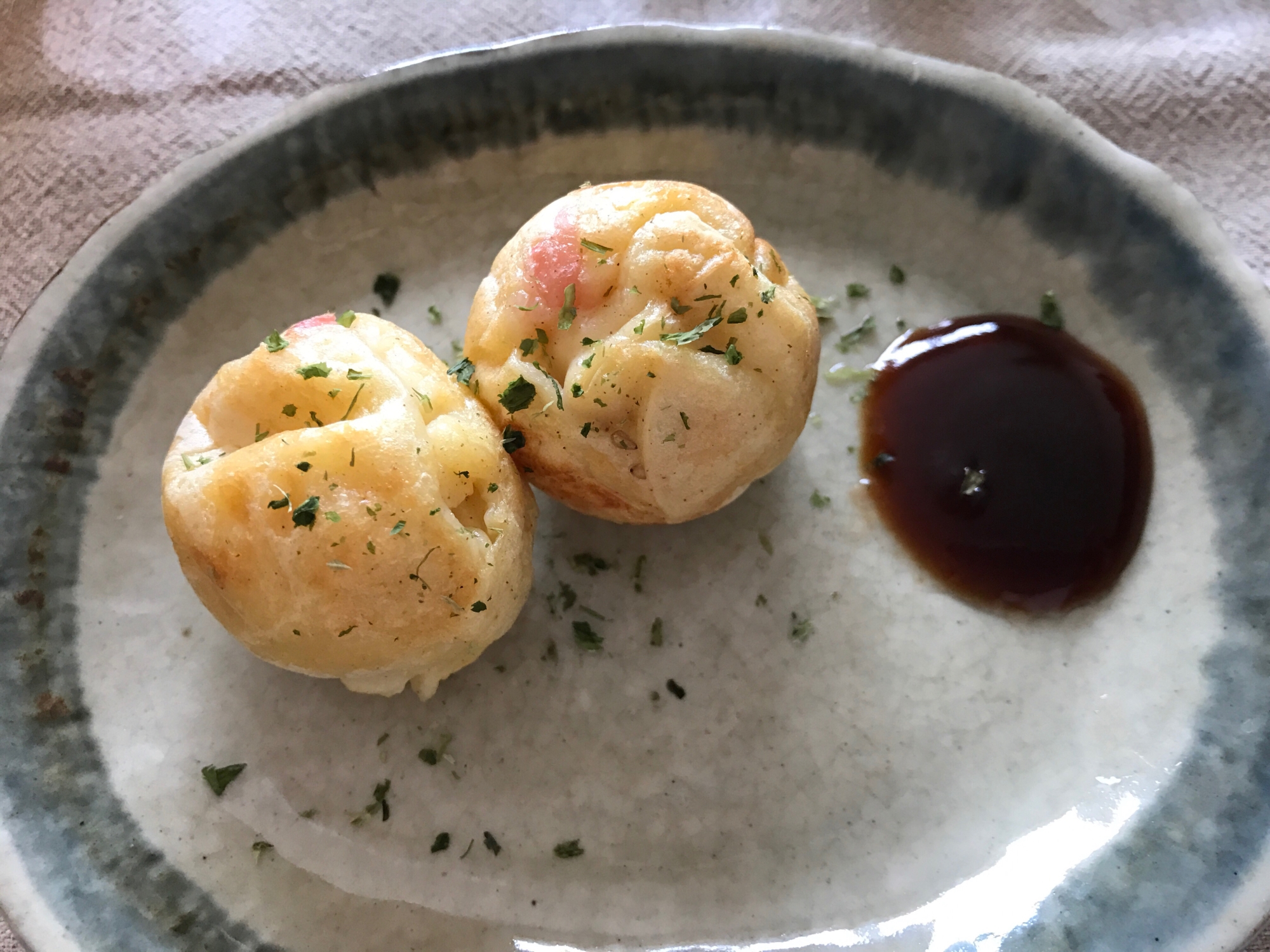 枝豆とイカ天のたこ焼き