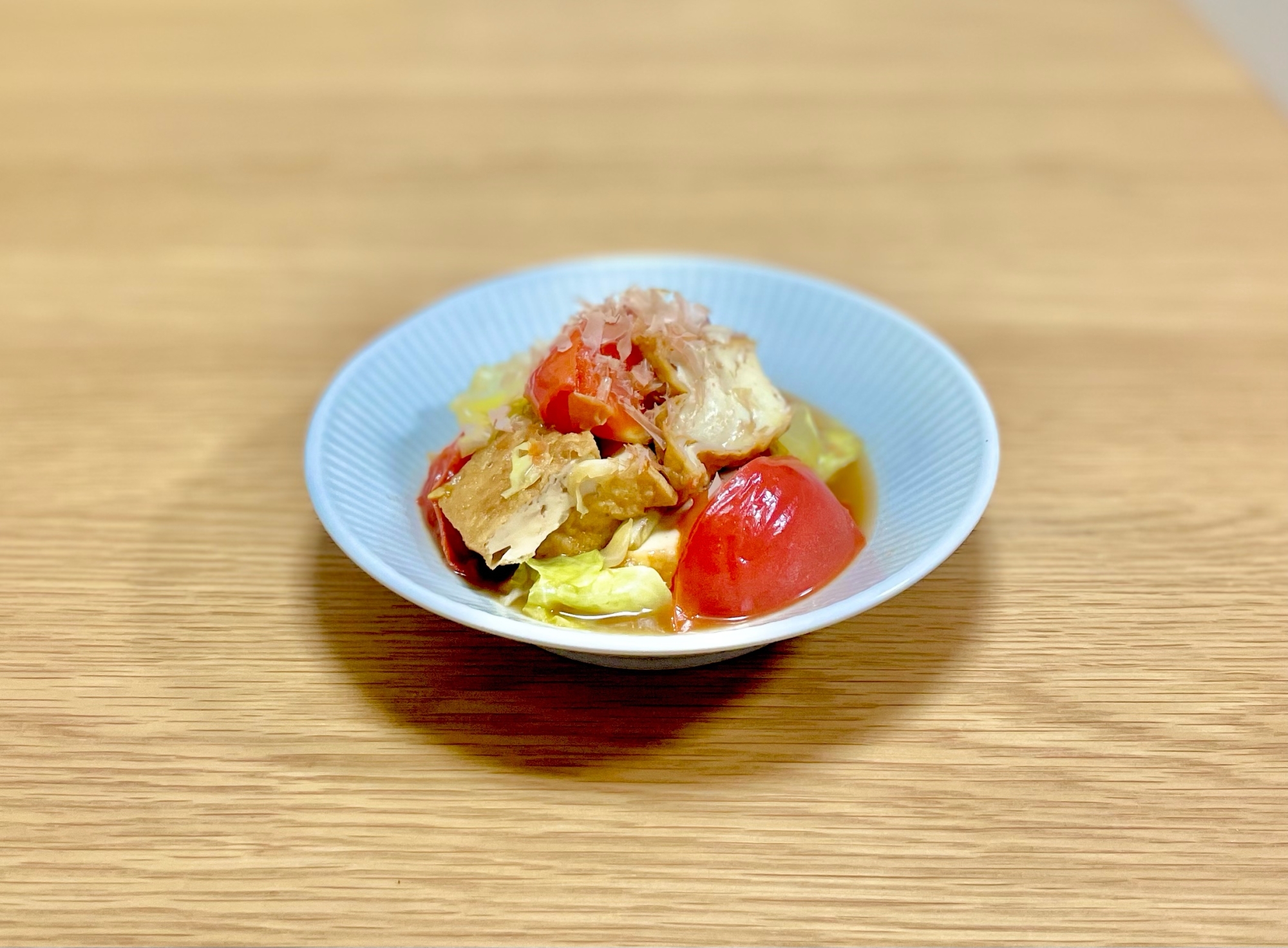 厚揚げとトマトの煮びたし