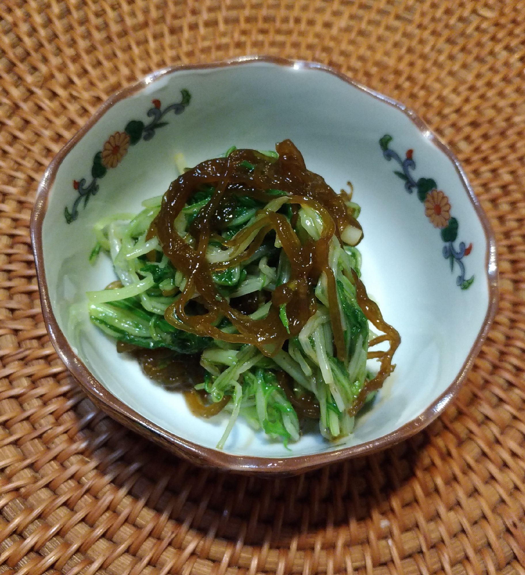 シャキシャキ水菜ともずくのポン酢和え