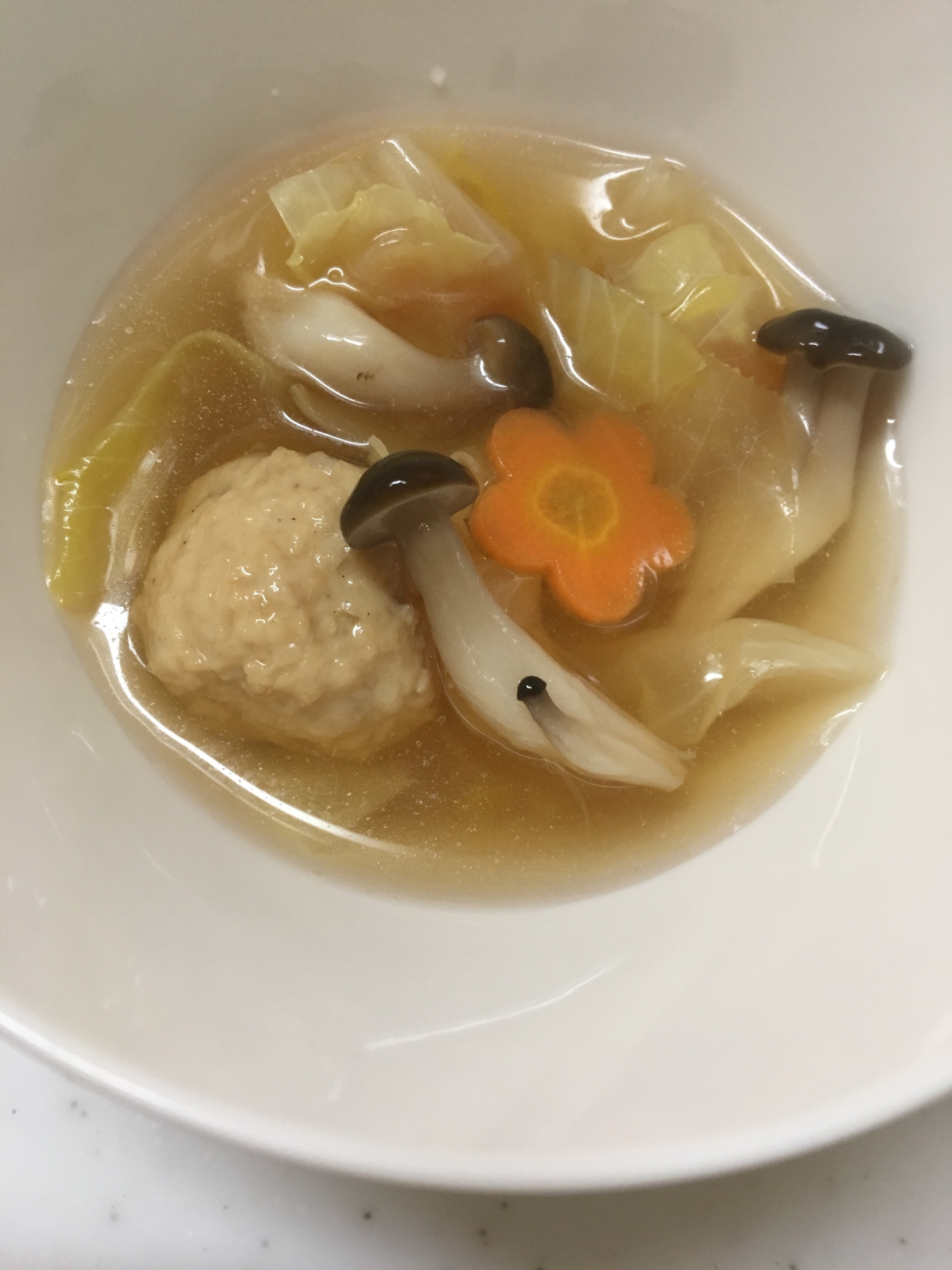 肉団子と春キャベツのスープ(^○^)