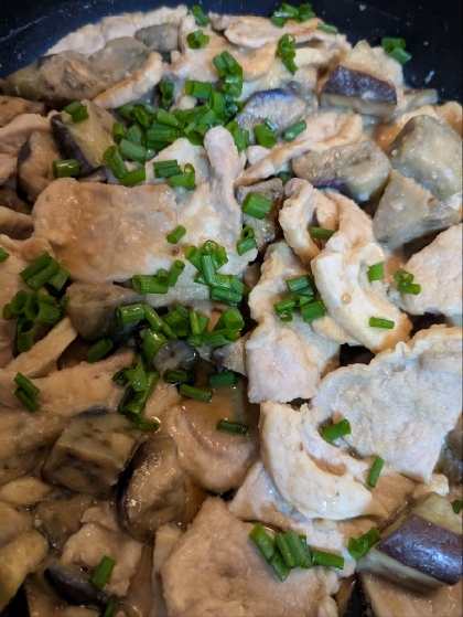 豚肉となすのにんにく味噌炒め