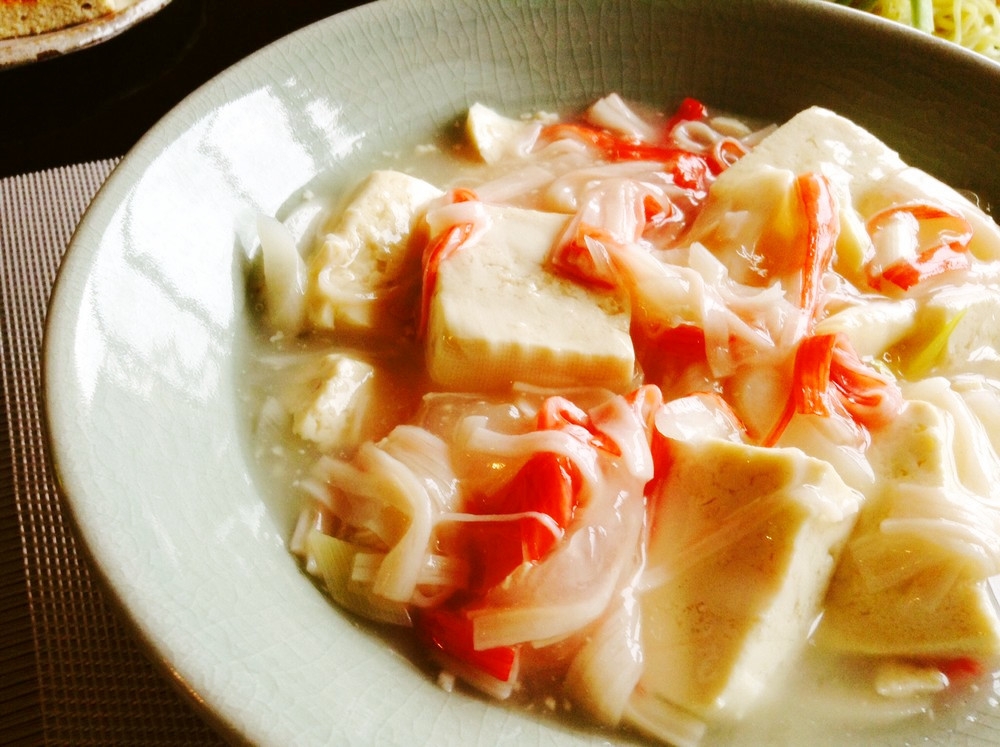 豆腐のカニカマあんかけ♩ごま油風味