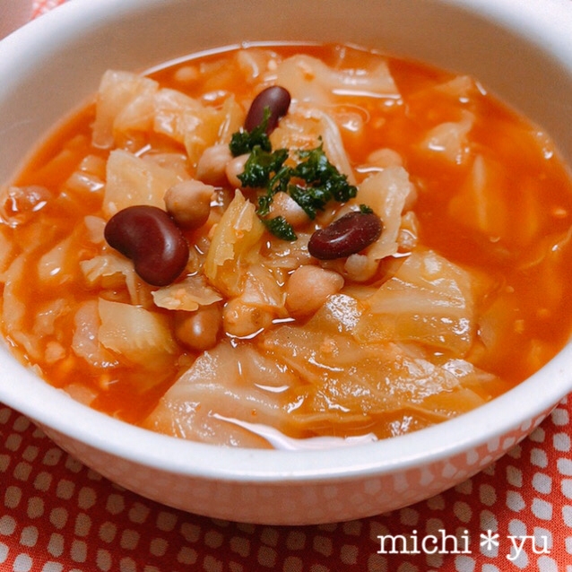 キャベツ大量消費に キャベツの甘酒トマトスープ レシピ 作り方 By Michi Yu 楽天レシピ