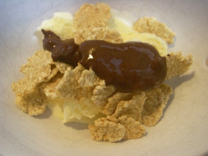 グラノーラ&チョコレートシロップのせアイス