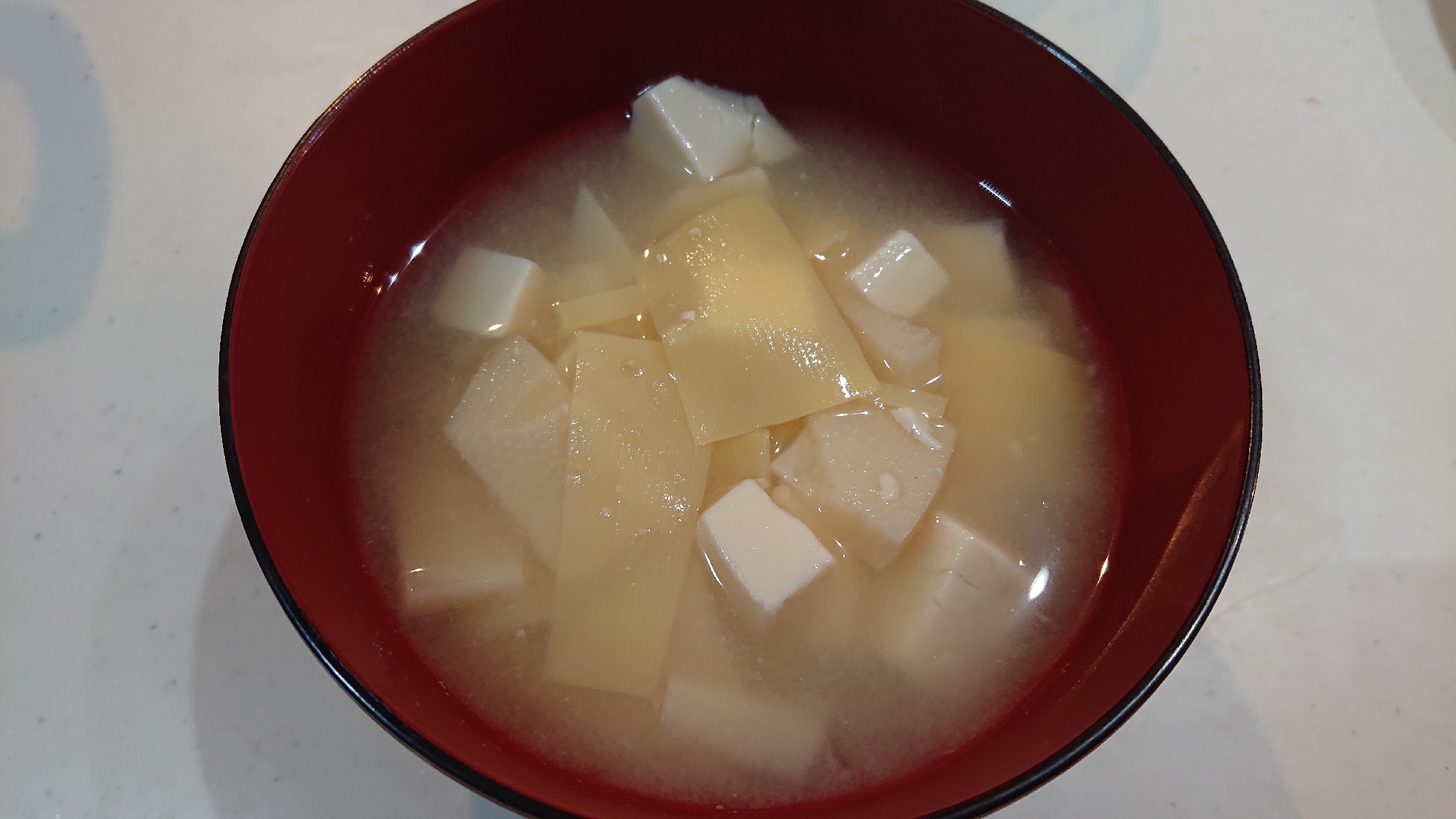 たけのこと豆腐の味噌汁