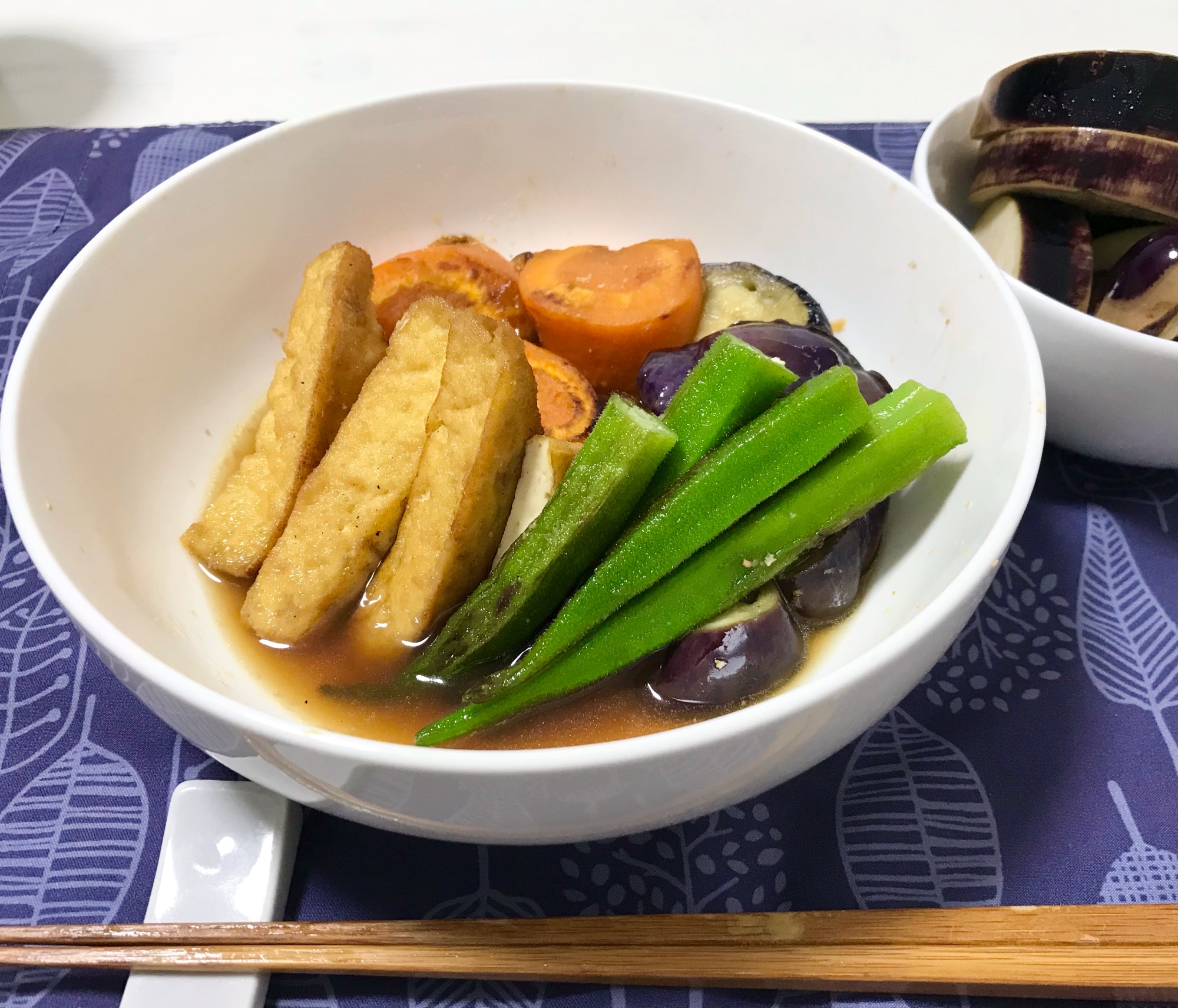 夏野菜と厚揚げの焼き浸し