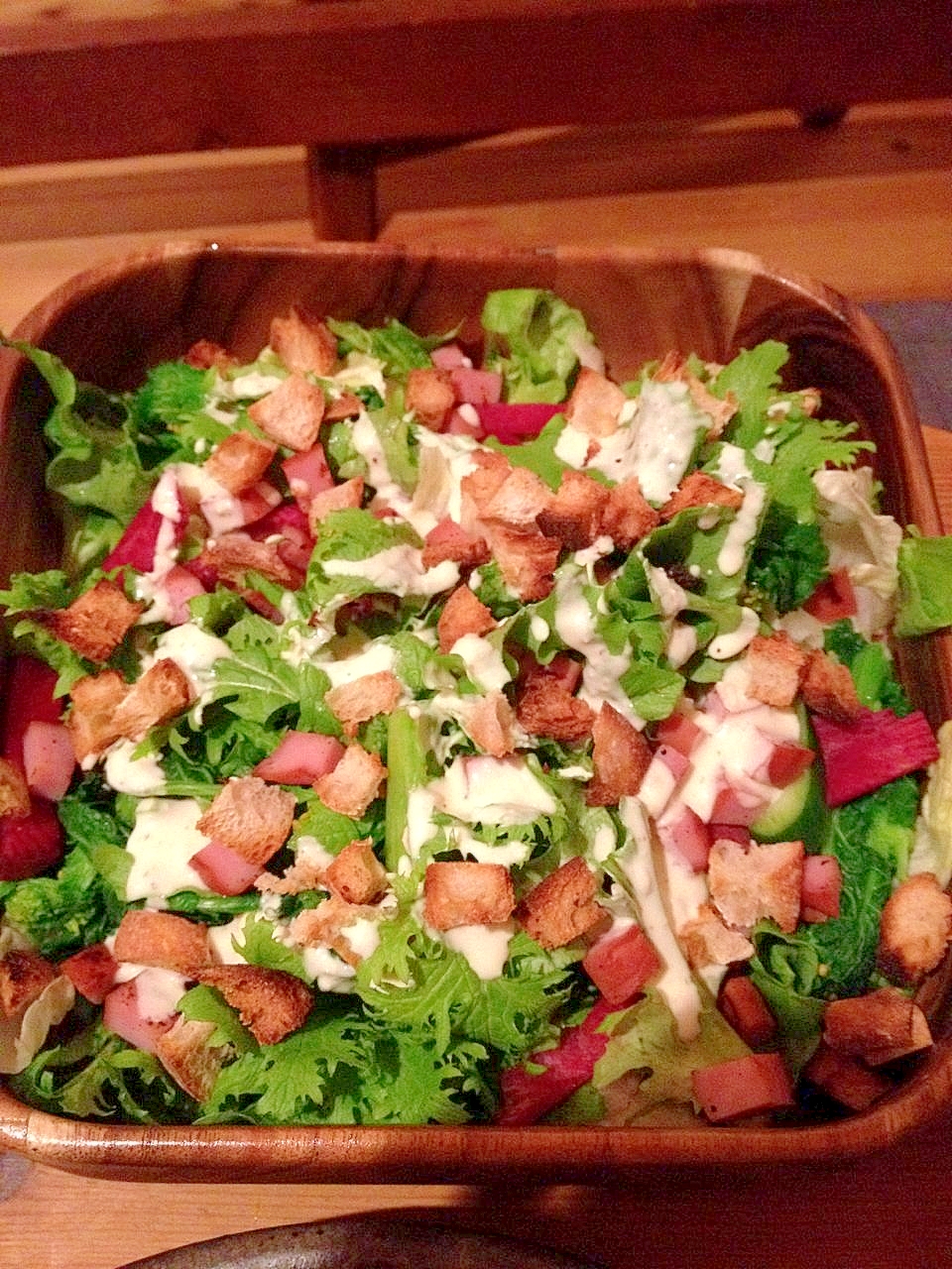 厚切りベーコン入りシーザーサラダ レシピ 作り方 By Macman3737 楽天レシピ 厚切りベーコン入りシーザーサラダ レシピ 作り方 By Macman3737 楽天レシピ