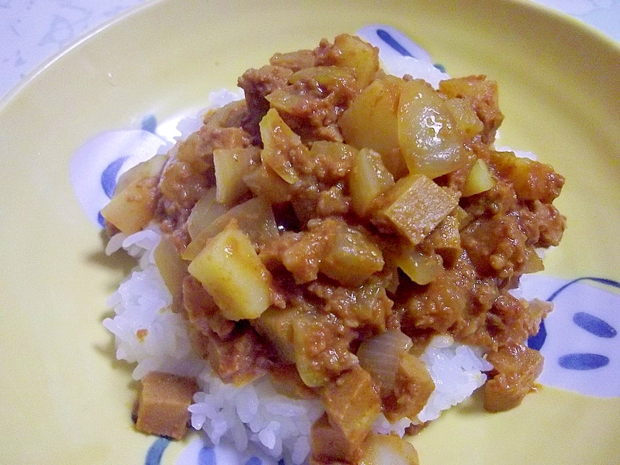 電子レンジ圧力鍋de豚と大根のドライカレー