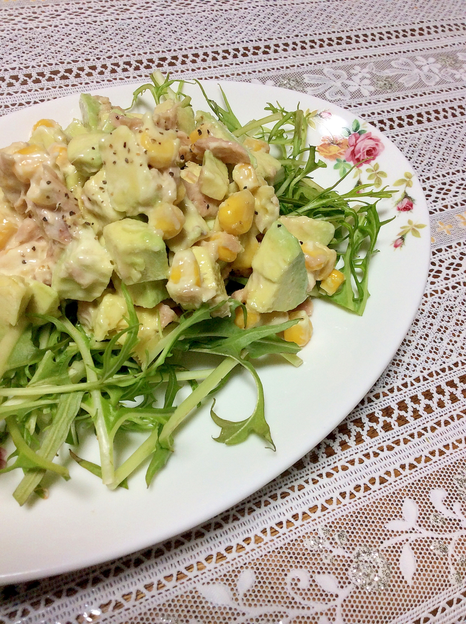 アボカド*ツナ*コーン*水菜サラダ