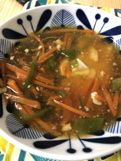 あと一品にちょうど良いお味でした。家にあった野菜で作ってみました。
分量を間違えてしまい、あんがタプタプです…