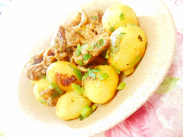 ❤馬鈴薯と豚薄切り肉の葱塩バター炒め❤