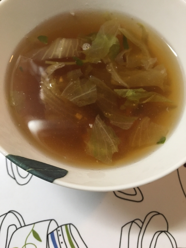 豆腐とレタスと豆苗(*^^*)スープ☆