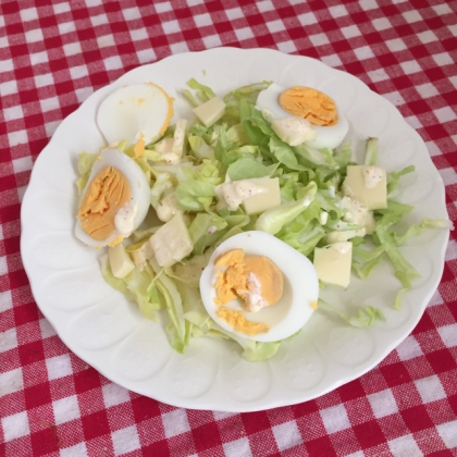 ゆで卵と野菜のサラダ