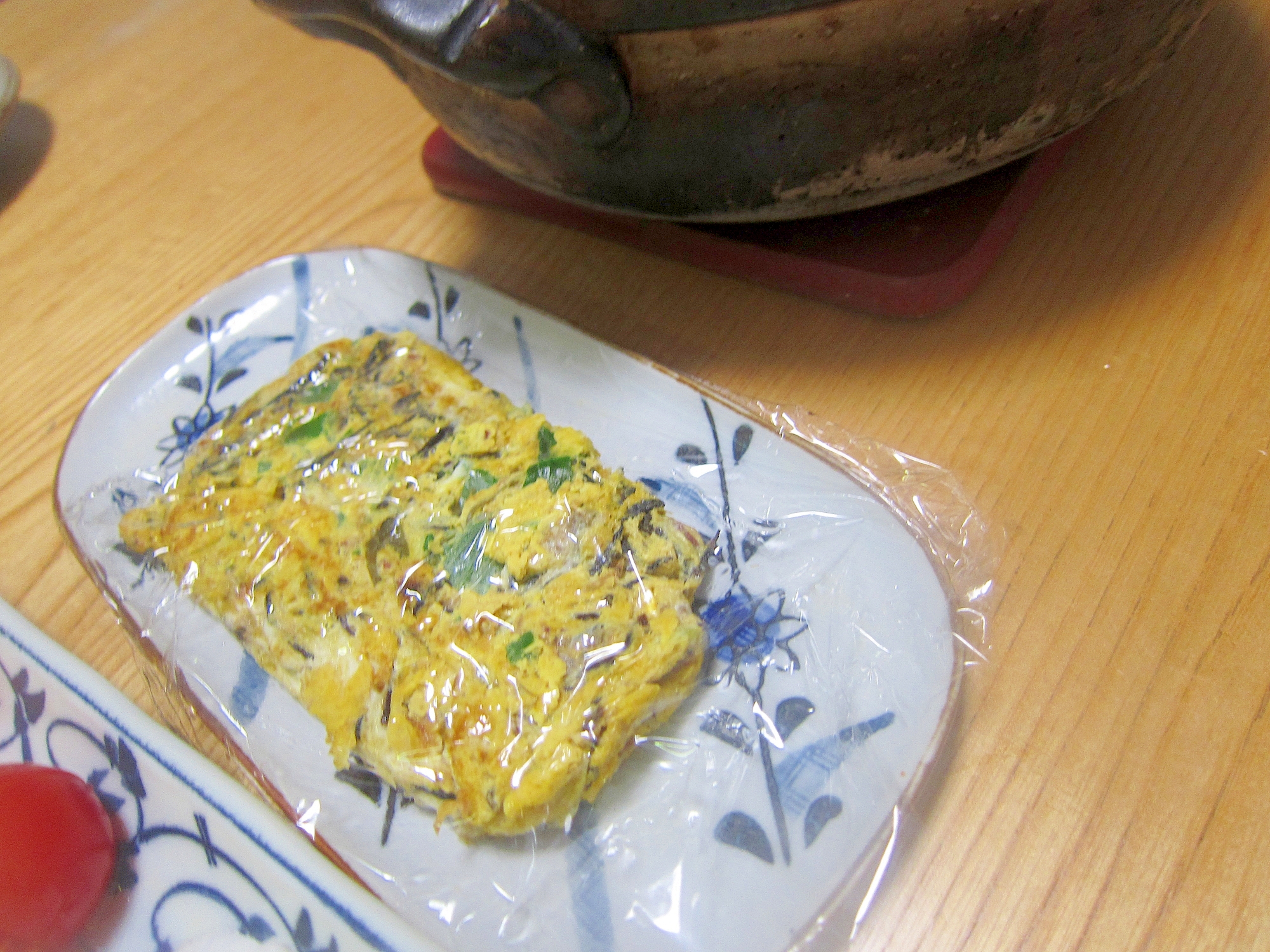 ひじきと葱とアーモンドの卵オムレツ