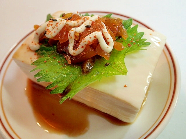 からしマヨ お醬油で 大葉と福神漬けの冷奴 レシピ 作り方 By ぷ みぃまま 楽天レシピ