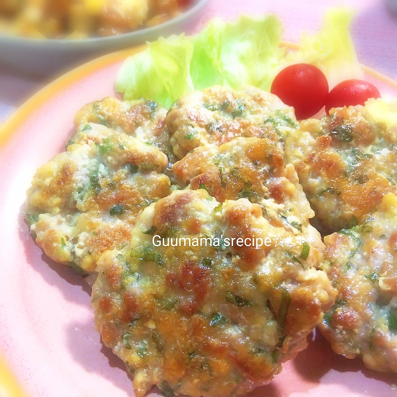 やみつきもっちり食感♡ヘルシー♡豚こま豆腐バーグ