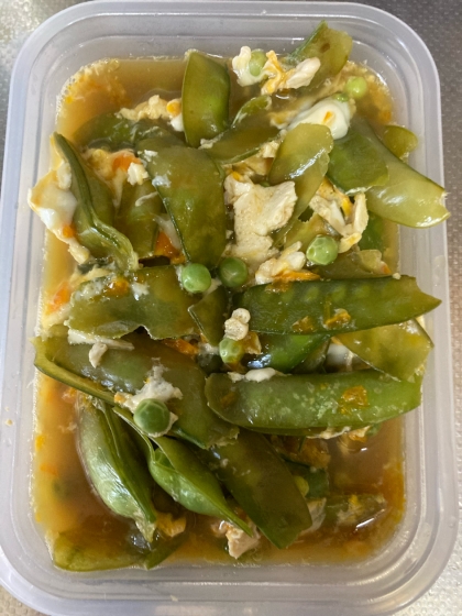 簡単☆きぬさやの卵とじ