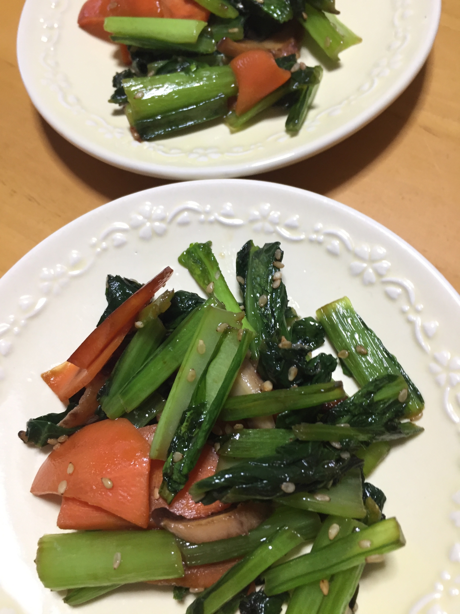 小松菜と椎茸炒め