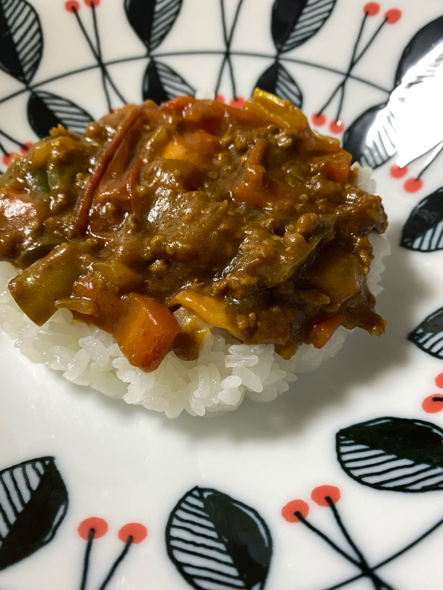 夏野菜の彩りキーマカレー