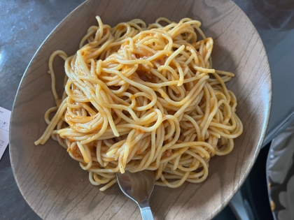 柔らか茄子のミートソーススパゲッティ