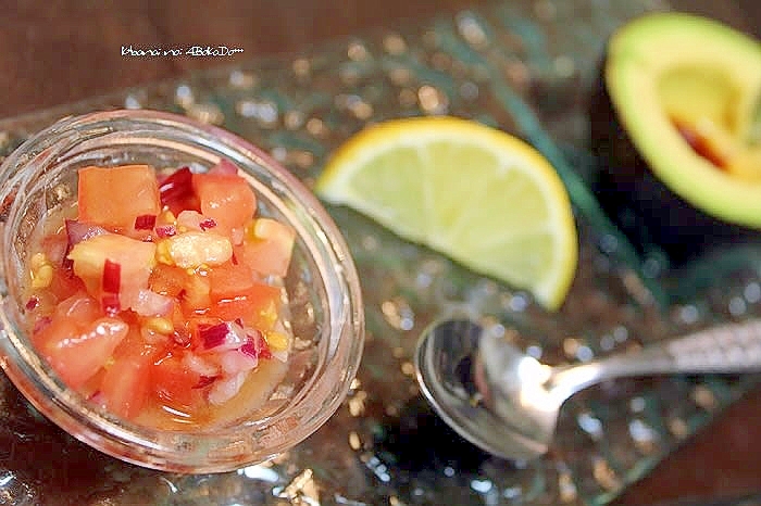 アンチョビ醤油のトマトだれ＊アボカド