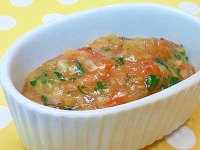 【離乳食】ツナ＆キャベツのトマト煮