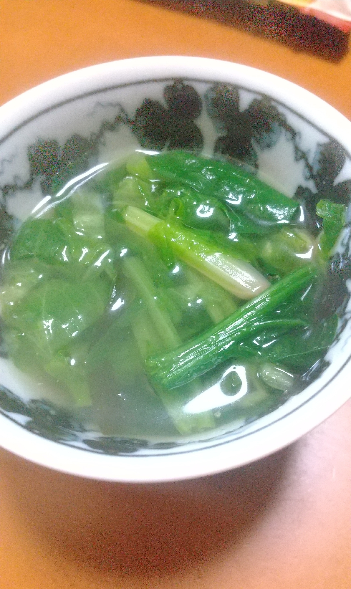 ウインナーのボイル汁でグリーンＸ3のスープ