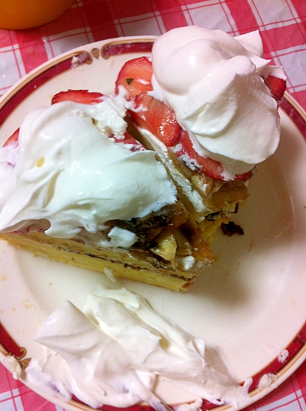 炊飯器で♡ふんわり♡いちごショートケーキ