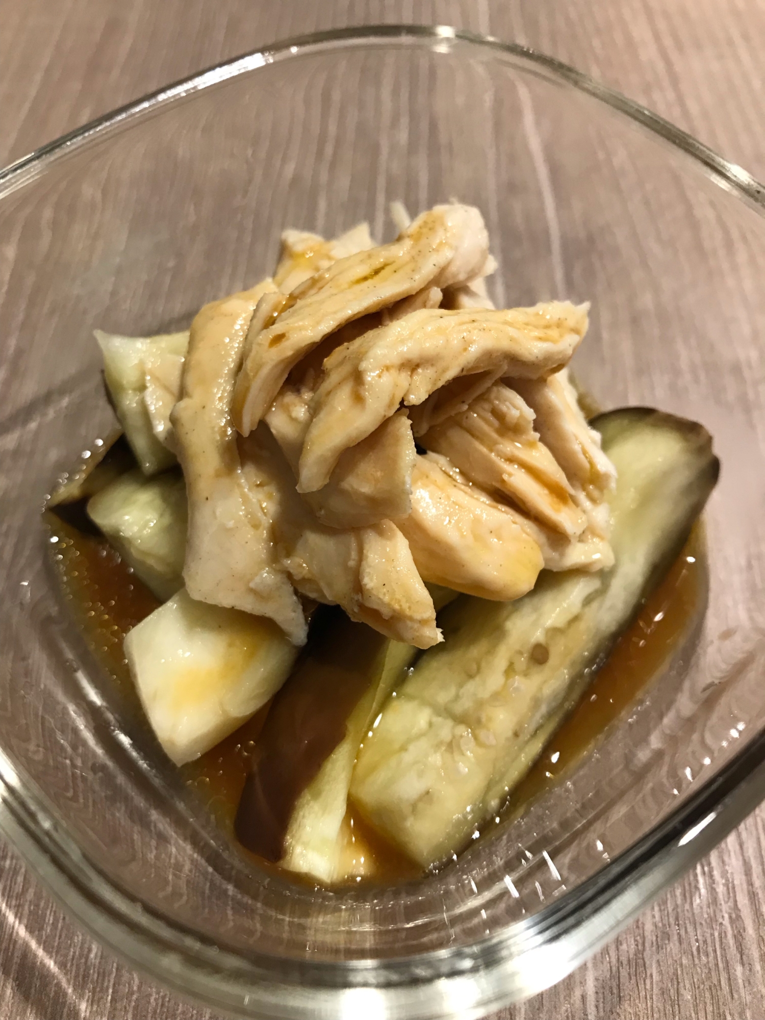蒸し鶏茄子