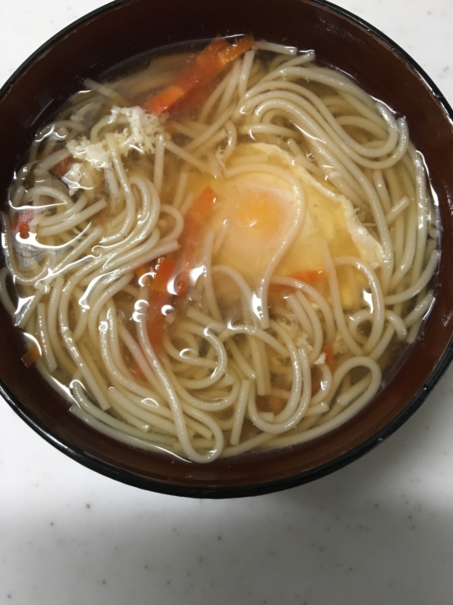 京くれないと落とし卵(*^^*)にゅうめん☆