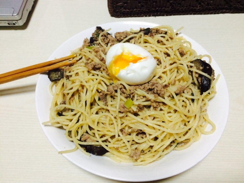 ☆簡単☆肉味噌と茄子のパスタ〜男料理〜