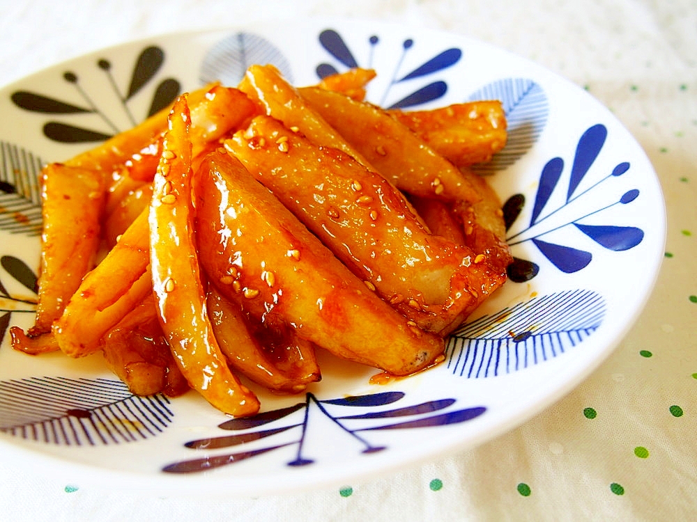 レンコンの甘辛炒め♪サクサク食感♪